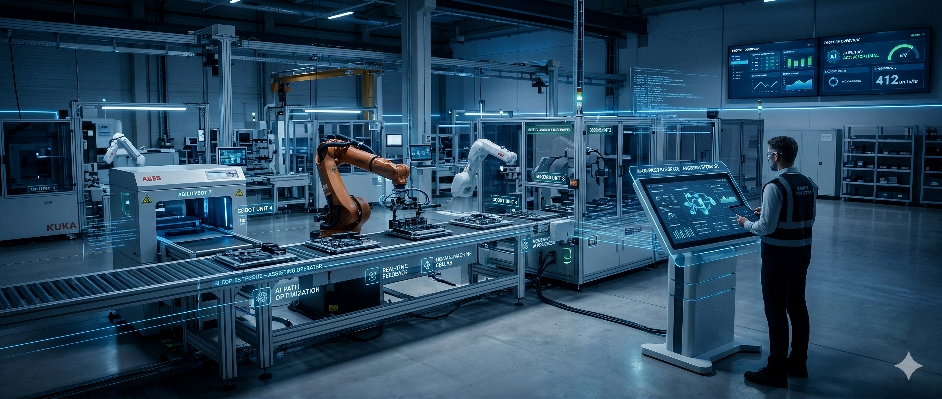 製造現場の工程データを可視化するAIロボティクス画面